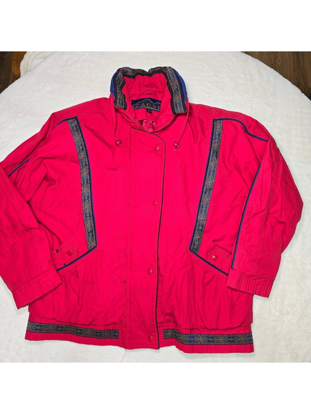 Vintage 80s/90s Pacer Ski Jacket Pink Magenta Tapestry Insulated Puffer Coat M
